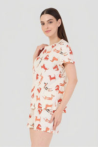 Sweet Dreams Animal Printed Short Set - Swan White — thumbnail 5